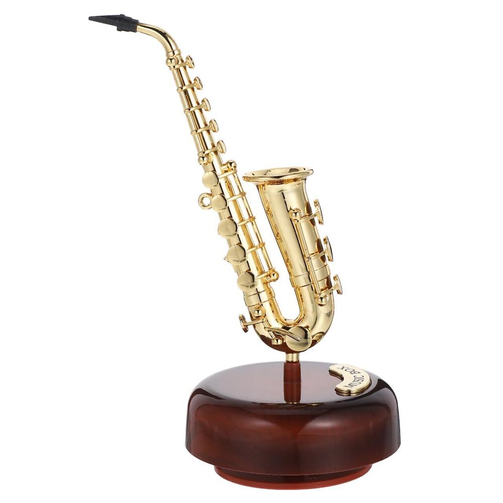 7068 Mini Saxophone Music Box 7.9in Classic Home Decorative Saxophone